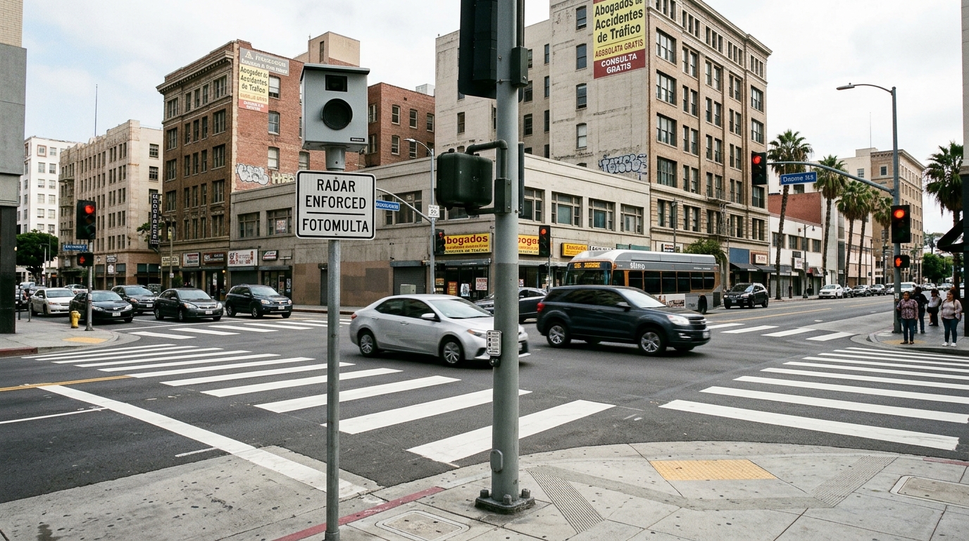 Reclamos por Accidentes con Cámaras de Velocidad en California 2026: Cómo la Evidencia Automatizada Puede Afectar la Culpa