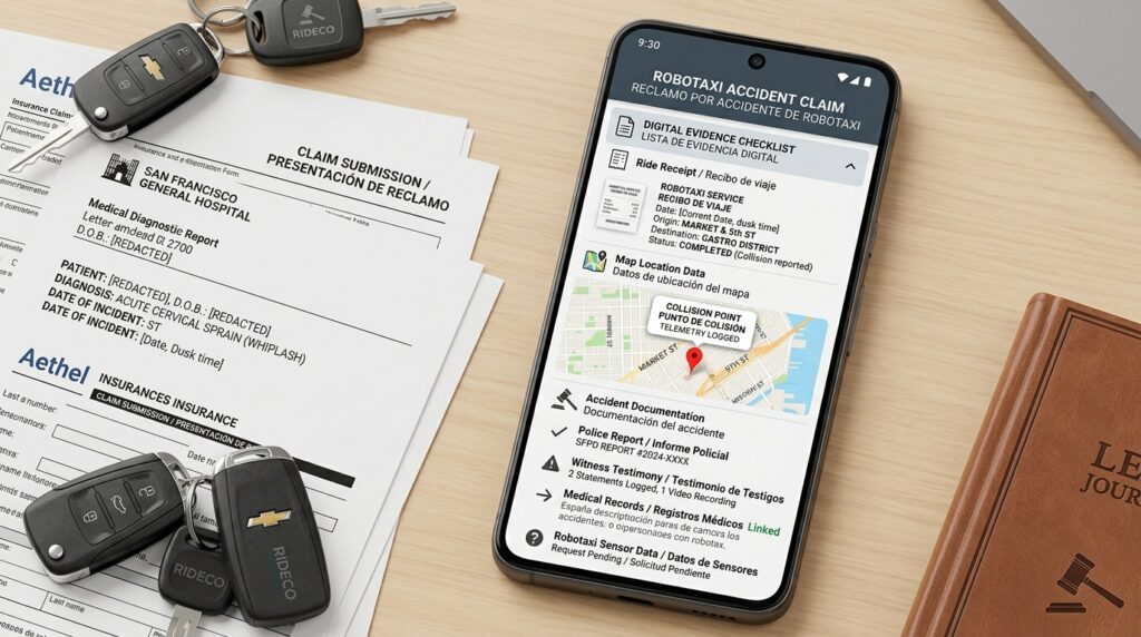 evidencia digital para reclamos por accidentes con robotaxis