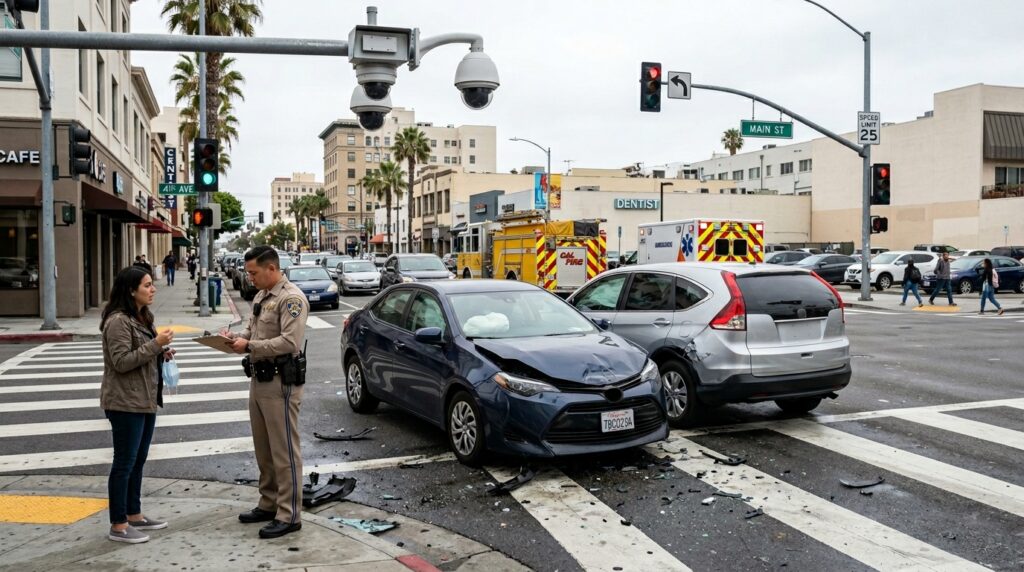 pruebas y testigos después de un accidente por conducción distraída
